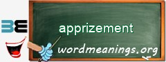 WordMeaning blackboard for apprizement